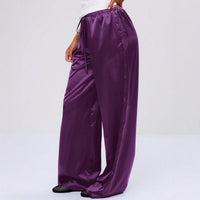 Satin Loose Wide Leg Drawstring Long Pants