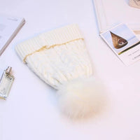 Add Cashmere Double-layer Wool Outdoor Warm Knitted Hat