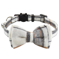 Bow Tie Cat Collar Bandana Breakaway Pet Collar Bandana With Classic Plaid Adjustable Cat Collar With Scarf And Bowtie Necklace