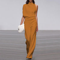 One-shoulder Sleeve Casual Commuter Jumpsuit