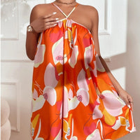 SpringSummer All Over Print Strap Short Dress