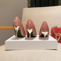Wedding Dress Two-way Bridal Crystal High Heel Wedding Shoes