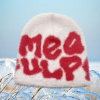 MEA Letter Jacquard Beanie Warm Knitted Hat