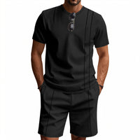 Men's Crew-Neck Short-Sleeve T-Shirt And Shorts Set