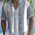 Pocket Short-sleeved Shirt Fashionable Casual Button Cardigan 3D Digital Printing Beach Vacation Men's Shirt