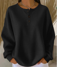 Retro 3D Digital Print Three-button Stand Collar Top