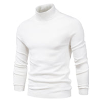 Casual Men's Solid Color Pullover Sweater High Neck