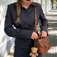 Fitted-waist Shirt With A Vintage Sophisticated Aura Paired With A Figure-hugging Sheath Dress