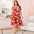 Ladies' Homewear Stitching Elastic Printing Nightdress