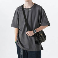 Autumn Men's Short-sleeved T-shirt Cotton Round Neck
