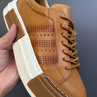 Genuine Leather Breathable Men's Shoes Casual Soft Leather Sneakers