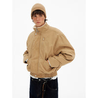 Retro Barn-style Stand Collar Work Jacket For Men And Women