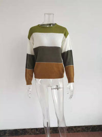 New Fallwinter Womens Long-sleeve Striped Sweater