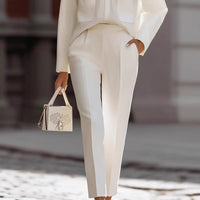 Stylish Urban Commuter Pocketed Top And Pants Set
