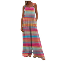 Loose-fit Jumpsuit With Printed Patchwork And Pockets