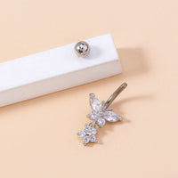 Micro-inlaid Butterfly Belly Button Piercing With Zircon