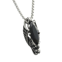 Retro Fashionable Men's Gemstone Dragon Stainless Steel Pendant