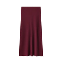 Silk Satin Texture Simple And Fashionable Straight Skirt For Women
