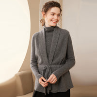 Waist-tight Cashmere Vest Sleeveless Knitted Cardigan For Women