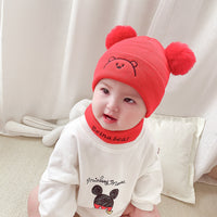 Thickened Warm Woolen Yarn Letter Bib Knitted Hat Suit