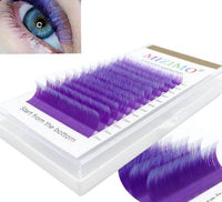 Single Colored Eyelashes Two-tone Gradient 007 Purple