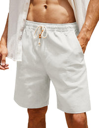 Men's Cotton And Linen Lace-up Plus Size Pocket Casual Shorts