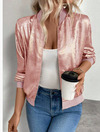 Thin Coat With Zip Slim Fit Slimming Casual Jacket Top