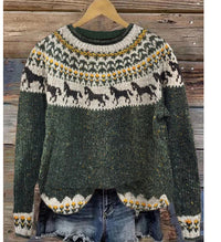 Womens Printed Crew Neck Long Sleeve Sweatshirt Top