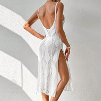Summer European And American-style Beach Hollow-out Long Dress For Sun Protection