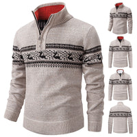 Handsome Bottom Line Large Size Half-zip Sweater
