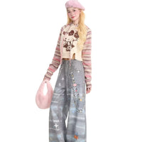 Niche Distressed Loose Wide-leg Pants