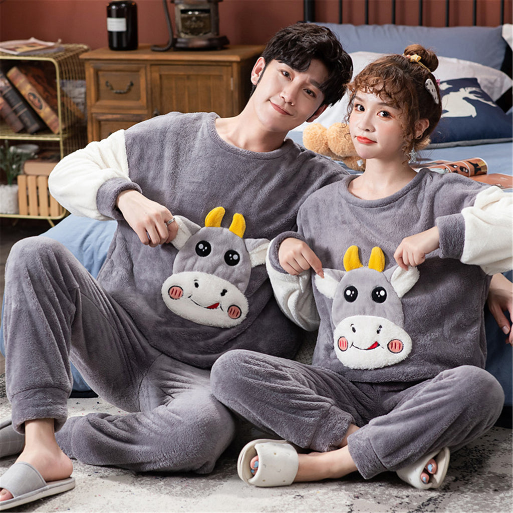 Velvet Couple Pajamas Korean Style Thickened Warmth