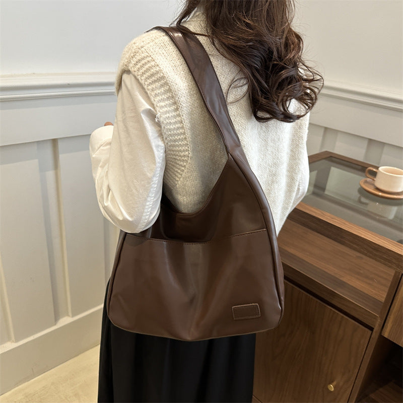 Women Vintage Hobo Bag Casual PU Leather Shoulder Bag Large Capacity Retro Tote Handbag Soft Underarm Bag Fall Winter Bag