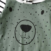 Children's Boy's Romper Long-sleeved Polka Dot Hooded Long Climbing Jumpsuit