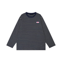 Japanese-style Retro Striped Base Layer Shirt Casual Long-sleeve Trendy T-shirt