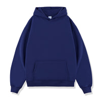 Thick Loose Solid Color Velvet Thickened Hooded Sweatshirt Male
