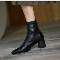 Large And Small Size Slim Rectangular Head Thick High Heel Commuter All-match Elastic