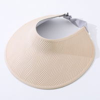 Simple Open-top Wave-pattern Indentation Adjustable Wide-brim Sun Hat For Summer Outdoor Activities, Breathable Open-top Hat