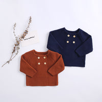 Children's Cotton Knitting Lantern Shorts Cardigan Two-piece Suit