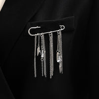 Heart-shaped Rivet Star Four-Pointed Star Tassel Brooch