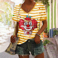 Ladies New V-neck Short-sleeved Top
