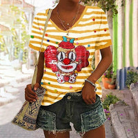 Ladies New V-neck Short-sleeved Top