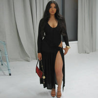 Women's Fashion Sexy Long-sleeved Jumpsuit Lace-up