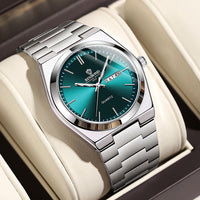 Fashion Stainless Steel Buckle Men's Business Casual Quartz Watch