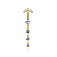Personalized Zircon Butterfly Round Belly Button Ring