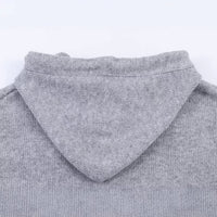 Cross-border Foreign Trade Womens Clothing Hooded Long-Sleeve Loose All-Match Star Jacquard Knitted Sweater