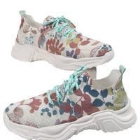 Flyknit Casual New Running 3D Printed Flowers Slip-on Light Running Shoes