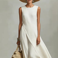 Asymmetrical Hem Modern Womens Style Dress
