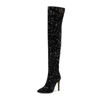 Sexy Sequin Side-zip Over-the-knee Boots