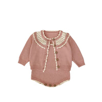 Knitting Suit Contrast Color Sweater Suspender Romper